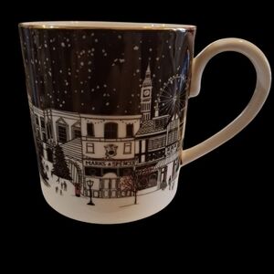 Marks & Spencer Festive Black and White Christmas Scene Mug